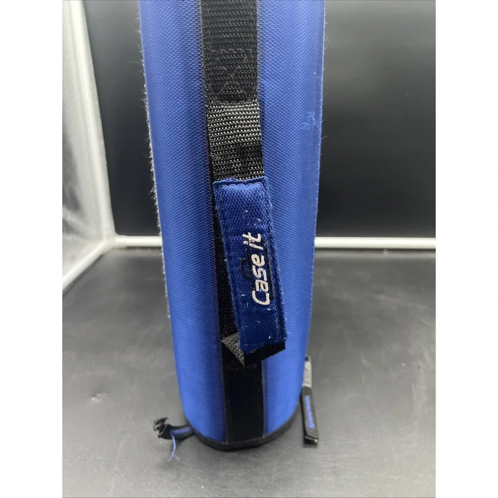 Case-It Blue Zipper Binder 3-Inch Capacity with 5-Tab Expanding File